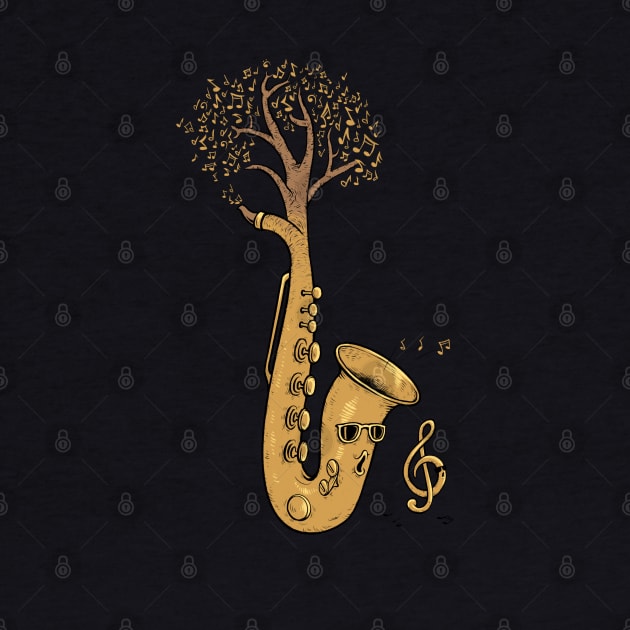 Summer Sax Tree by Chewbarber